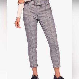 Free People Black and White Checkered Pants